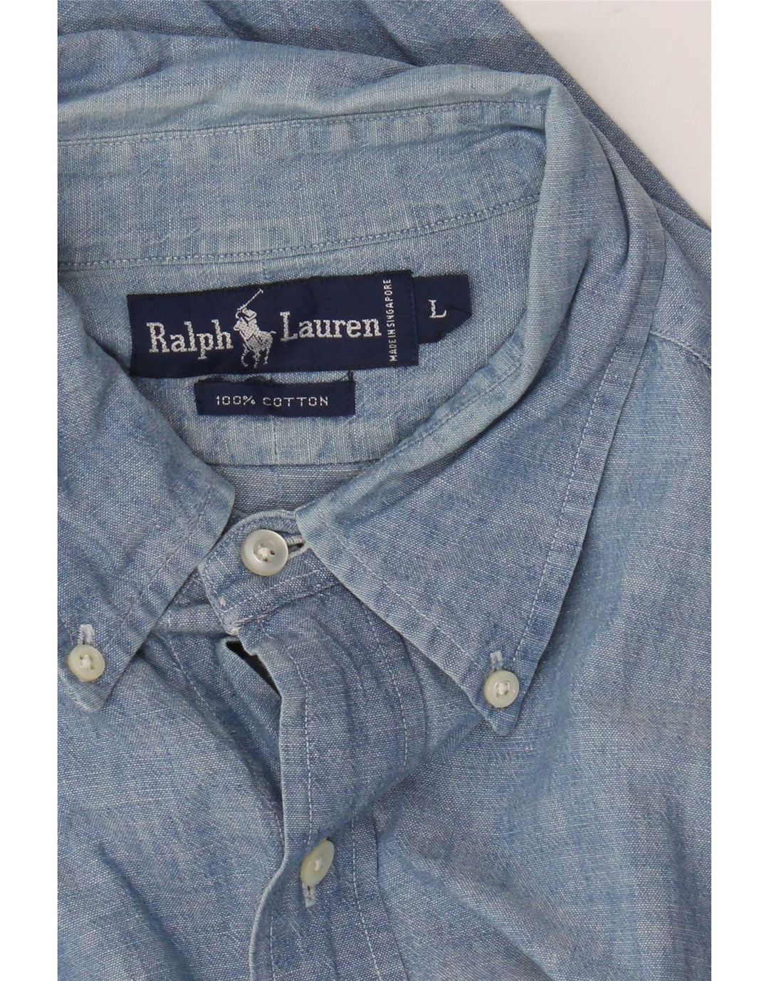 Camisa Ralph Lauren Hombre Grande Azul Algodón