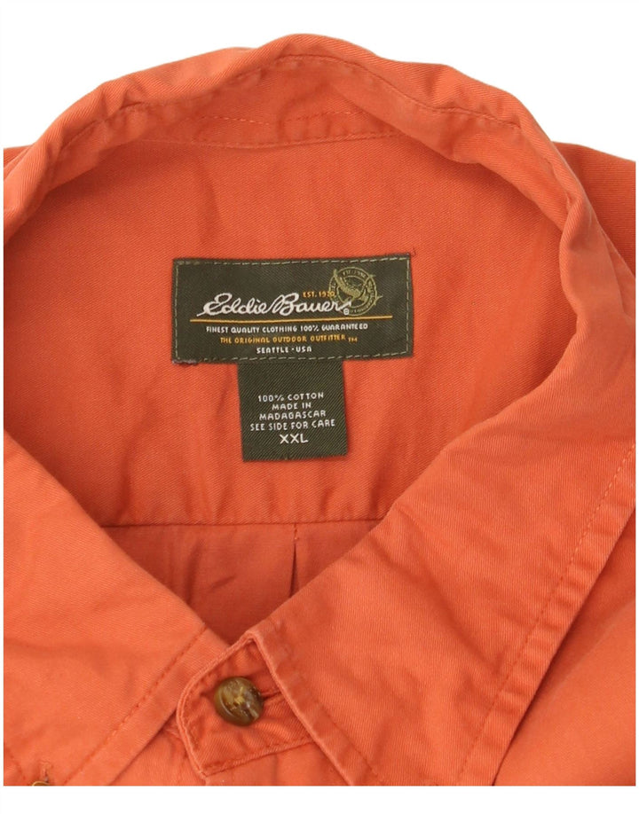 Eddie Bauer Camisa para hombre 2XL Algodón naranja