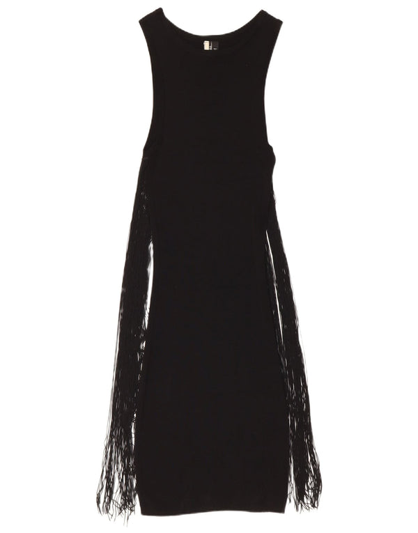 Topshop Vestido largo sin mangas para mujer UK 6 XS Viscosa negra