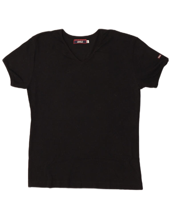 Rifle Camiseta para hombre Top 2XL Algodón negro