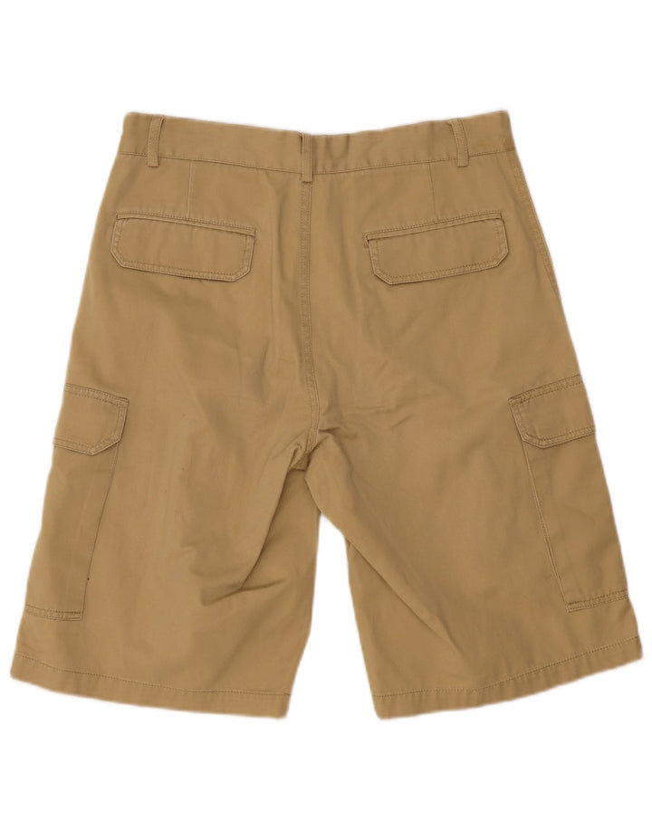 Vintage hombres pantalones cortos cargo IT 46 Pequeño W30 Algodón Beige