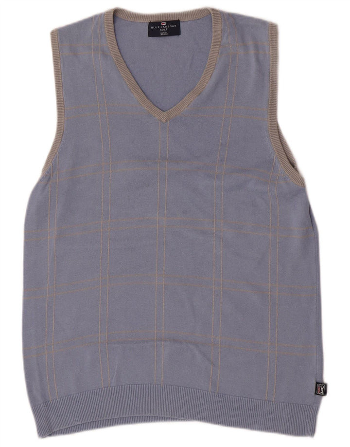 Marks & Spencer - Chaleco de golf para hombre, camiseta sin mangas, algodón azul pequeño