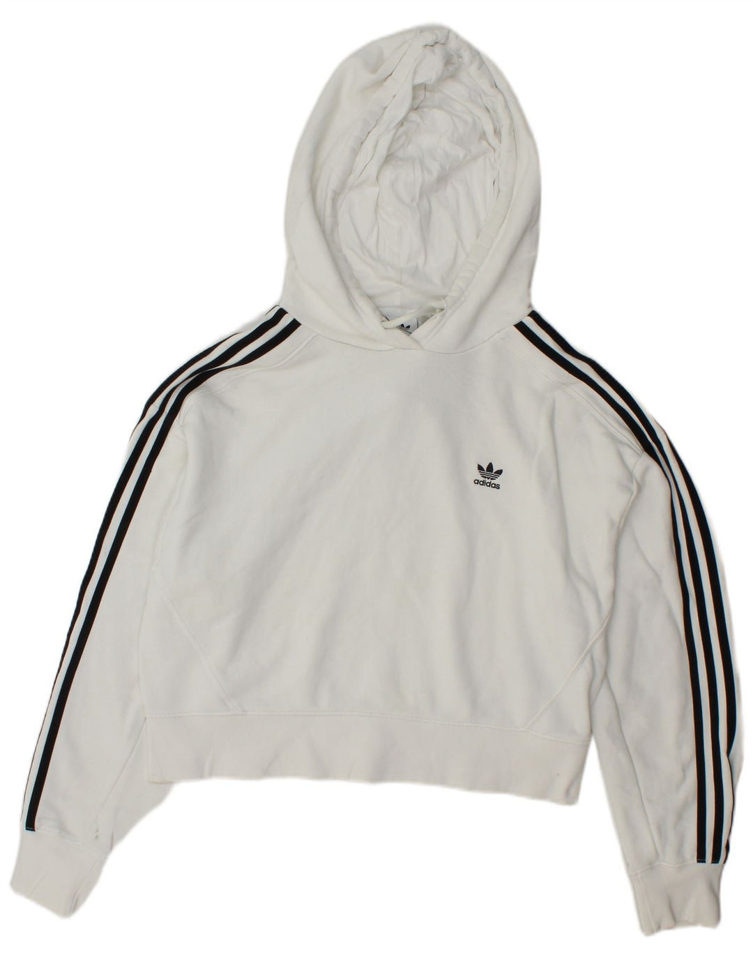 ADIDAS Jersey con capucha corta extragrande para mujer Reino Unido 8 Pequeño Algodón blanco