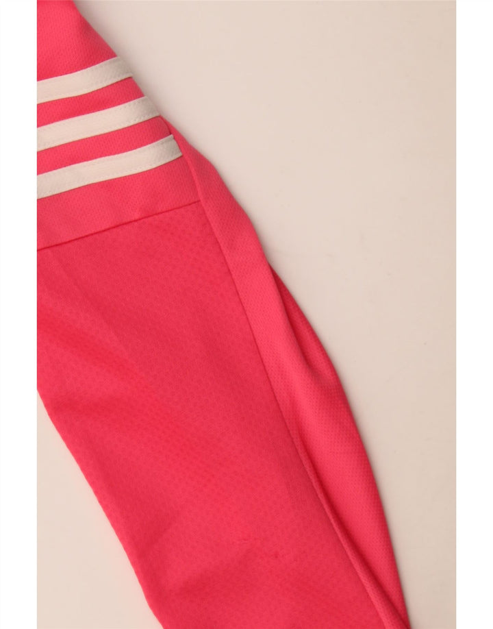 Adidas Mujer Top Manga Larga UK 12/14 Medio Rosa Poliéster