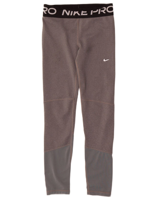 Nike Leggings Dri Fit Graphic para niñas 12-13 años Grande Gris Colorblock
