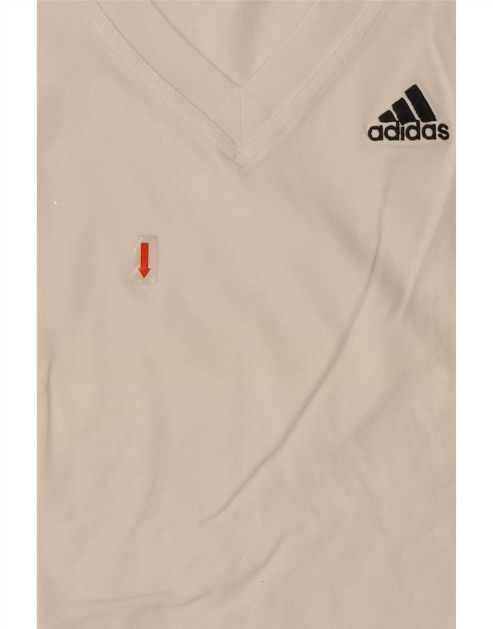 Adidas Mujer Chaleco Top UK 8 Pequeño Algodón Blanco