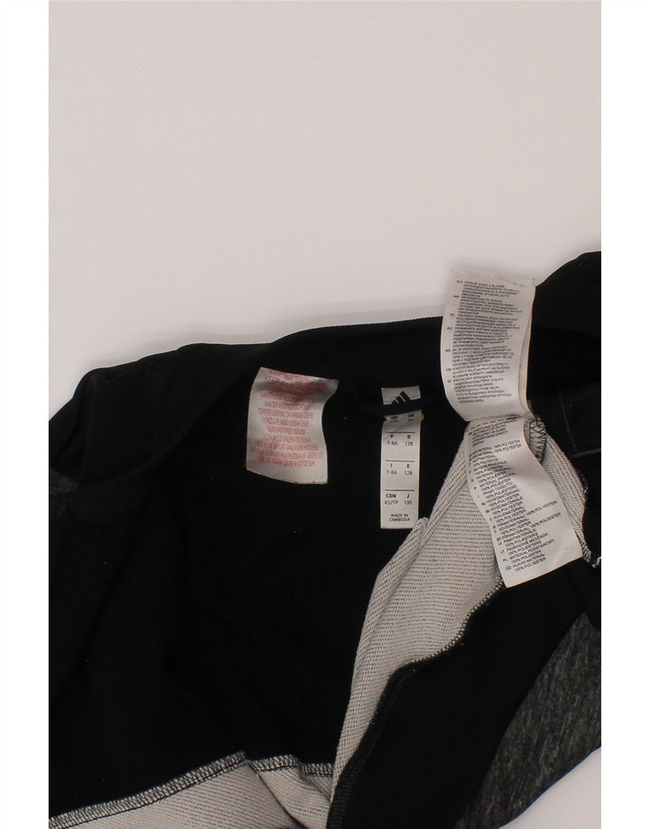 Adidas Chicos Climalite Chándal Top Chaqueta 7-8 Años Gris Colorblock