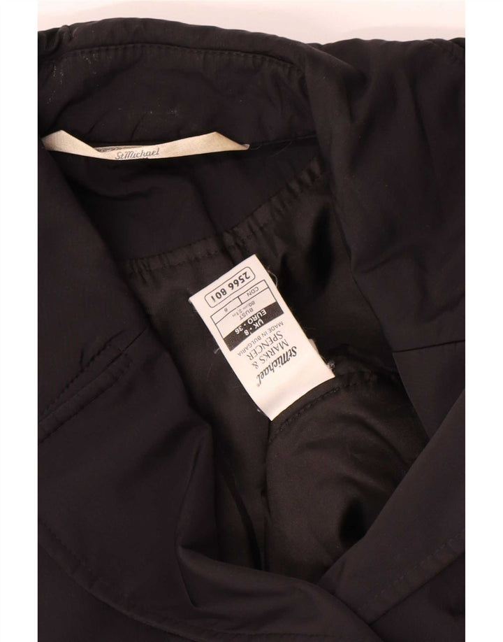 Marks & Spencer Abrigo de doble botonadura St. Michael para mujer UK 8 Small Negro