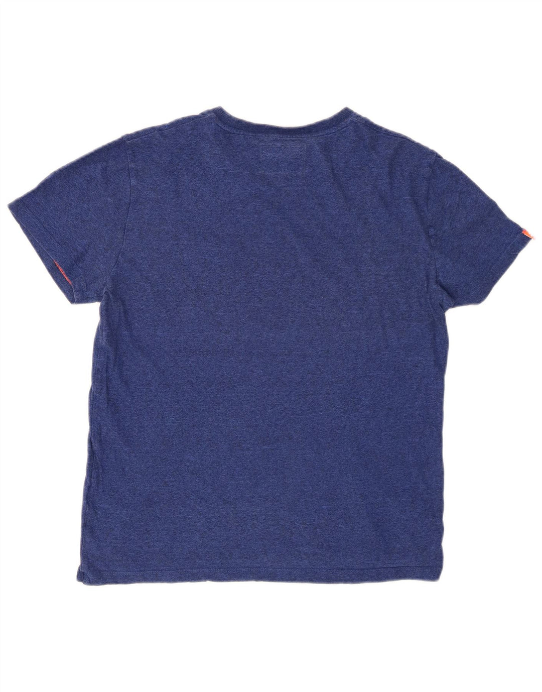 SUPERDRY Hombre Camiseta Top Algodón Moteado Azul Medio