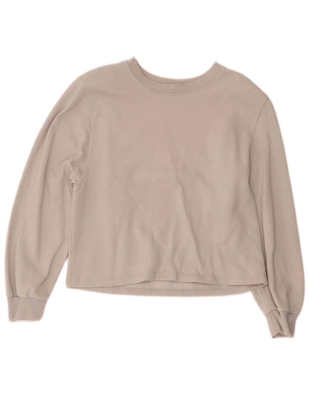 Zara Mujer Crop Sudadera Jumper UK 44 Algodón Gris Medio