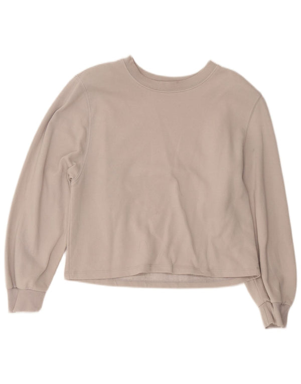 Zara Mujer Crop Sudadera Jumper UK 44 Algodón Gris Medio