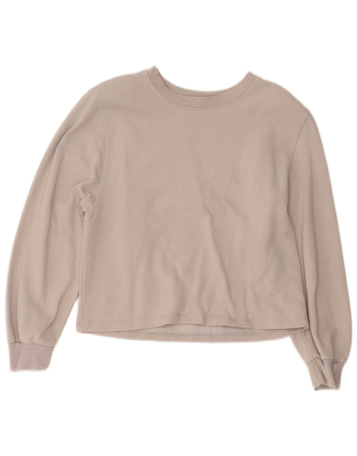 Zara Mujer Crop Sudadera Jumper UK 44 Algodón Gris Medio