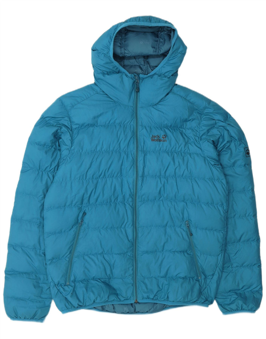 Jack Wolfskin Chaqueta acolchada con capucha para hombre UK 40/42 Poliéster azul grande