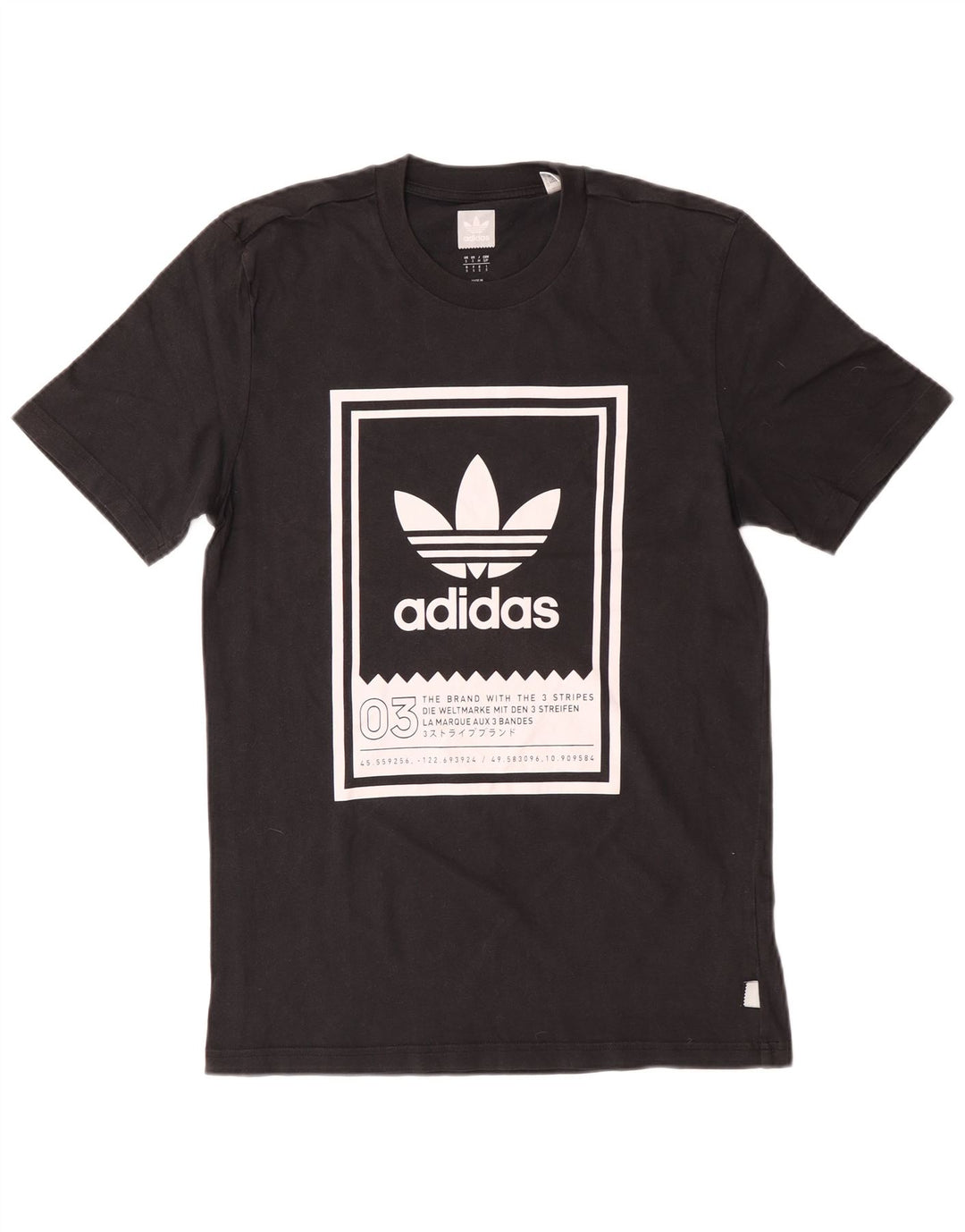 ADIDAS Camiseta gráfica para hombre Top Pequeño Algodón negro