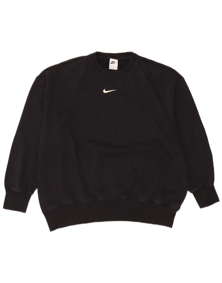 Nike - Sudadera holgada para hombre, jersey de algodón negro mediano