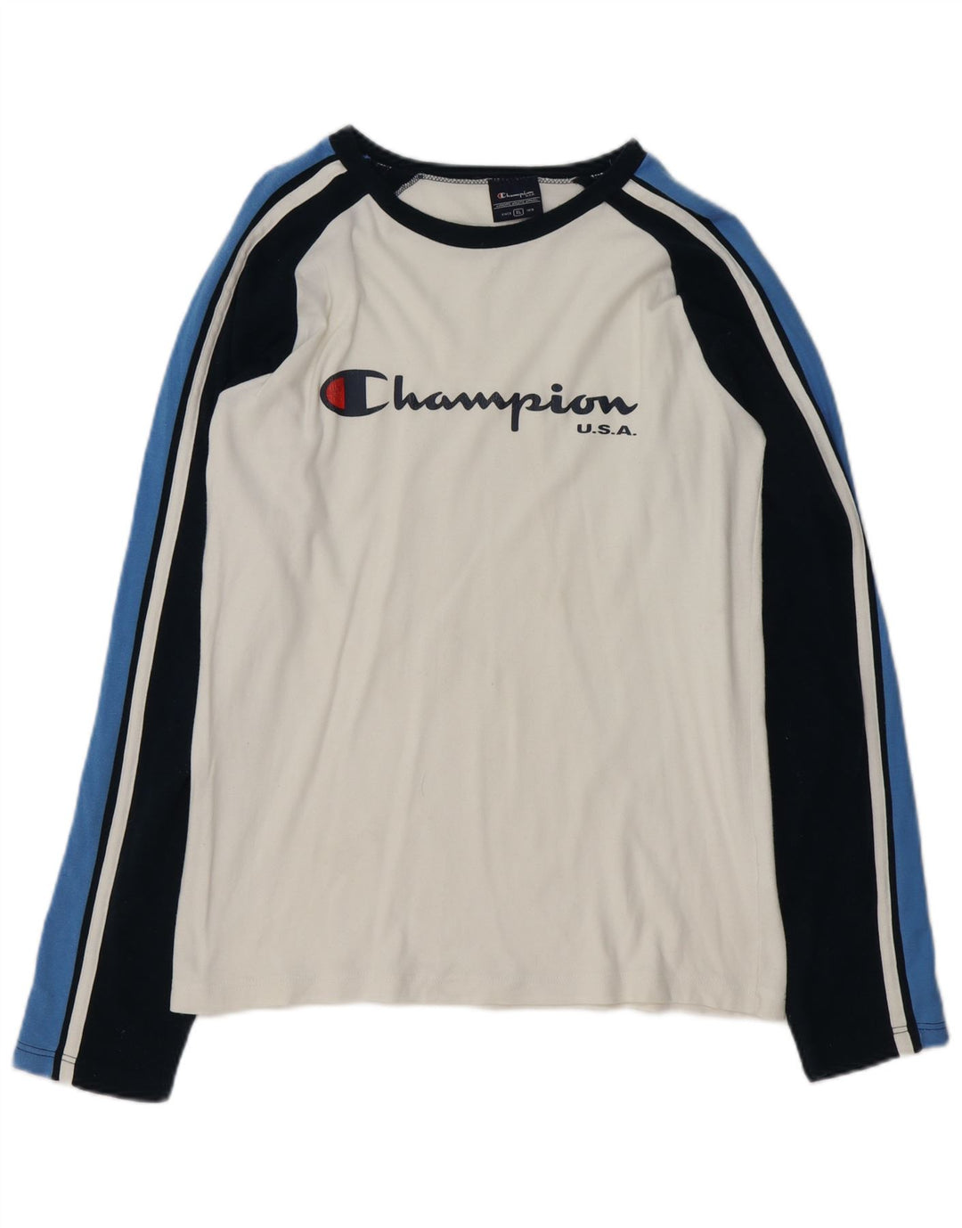 CHAMPION Top gráfico para mujer de manga larga UK 18 XL Bloque de color blanco