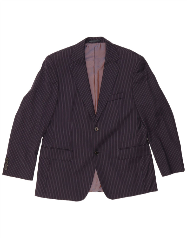 HUGO BOSS Chaqueta tipo blazer de 2 botones para hombre UK 42 XL Azul marino Rayas diplomáticas