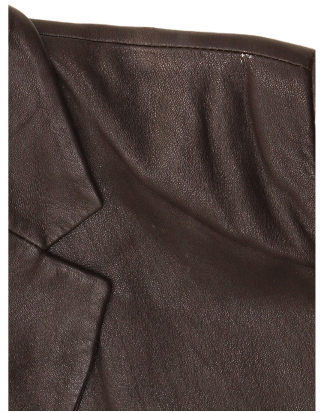 Vintage mujer 3 botones cuero Blazer chaqueta Reino Unido 18 XL cuero marrón