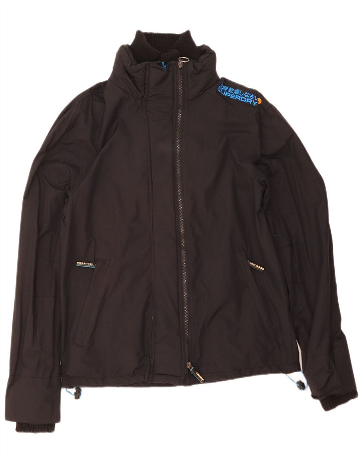 Superdry Chaqueta cortavientos con estampado Windcheater para mujer, talla 40, color negro