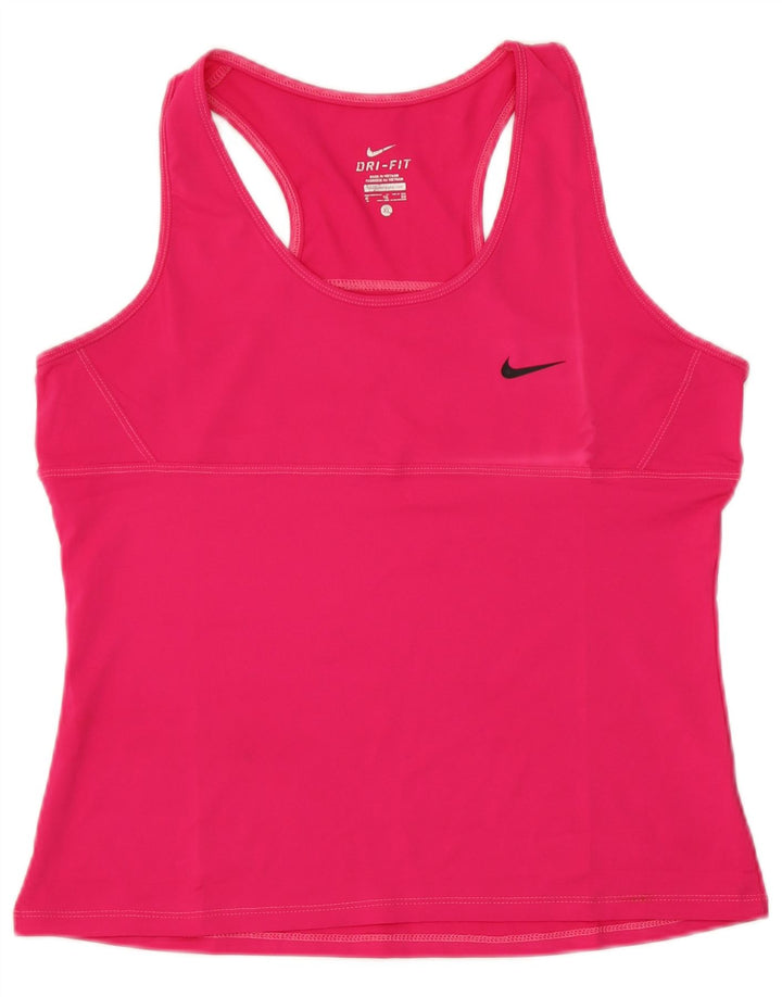 Nike Dri Fit - Camiseta sin mangas para mujer, talla 40, XL, poliéster rosa