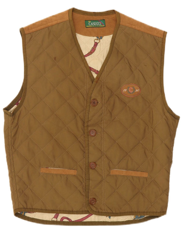 Casucci Chaleco acolchado para hombre UK 36 Small Caqui Poliéster