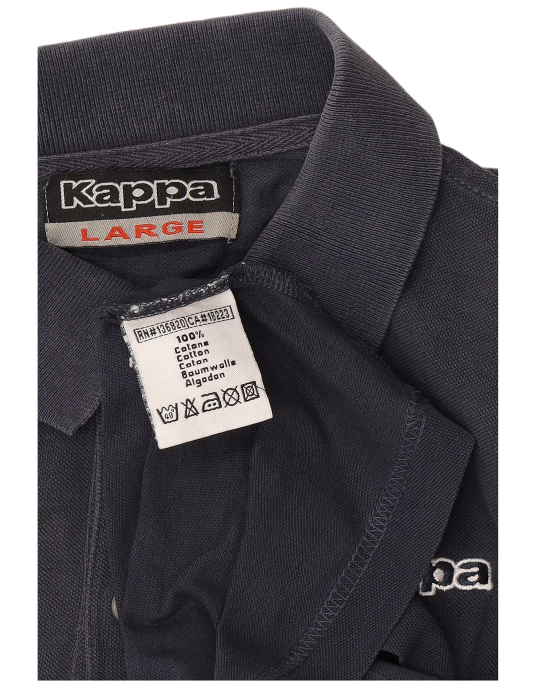 KAPPA Polo para hombre grande azul marino algodón