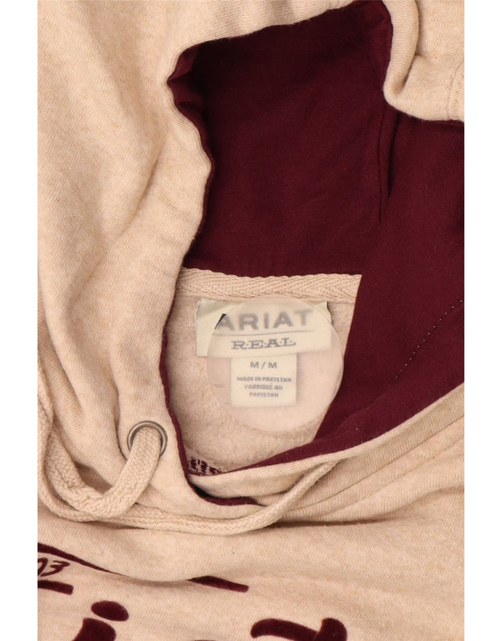 ARIAT Jersey con capucha gráfica para hombre Algodón beige medio