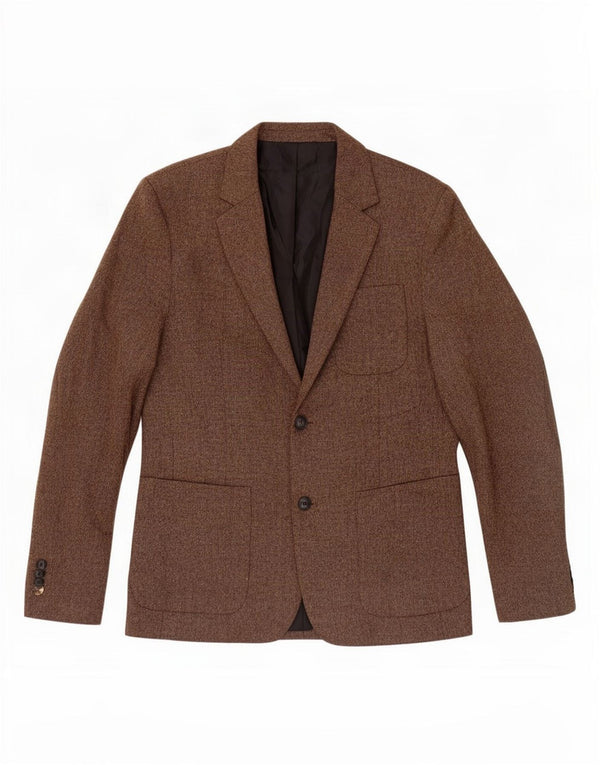 Jack & Jones Chaqueta tipo blazer de 2 botones para hombre IT 50 Large Marrón Poliéster