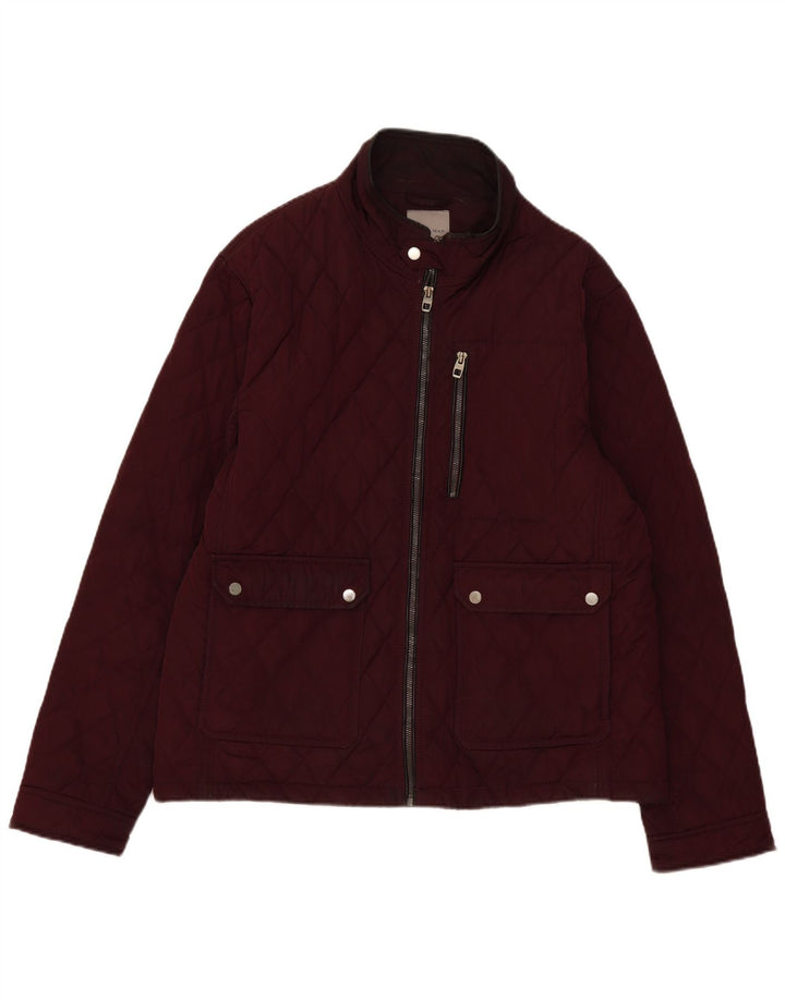 Zara Mens Chaqueta Acolchada UK 44 2XL Borgoña