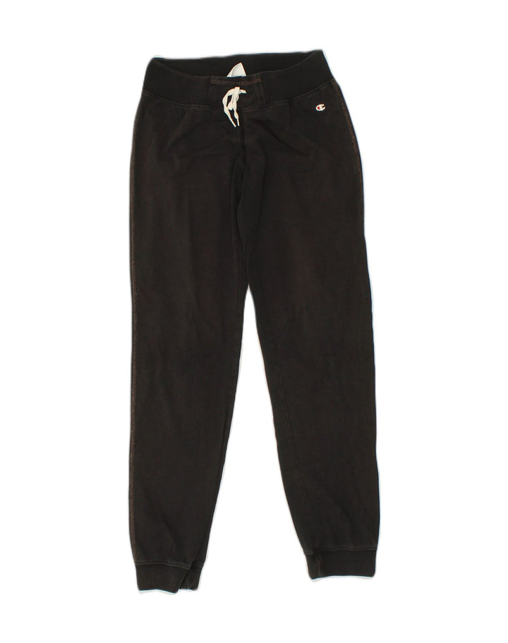 CHAMPION Womens Tracksuit Trousers Joggers Small Black Cotton | Vintage Champion | Thrift | Second-Hand Champion | Used Clothing | Messina Hembry 