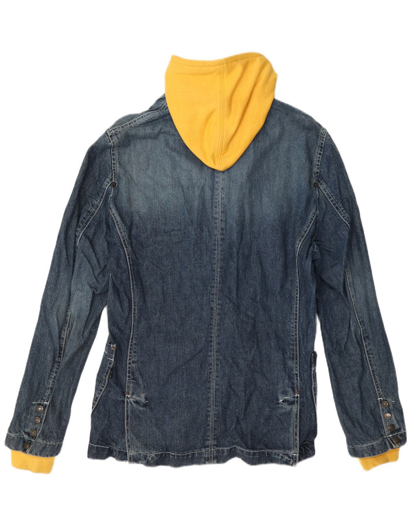 VSCT Chaqueta vaquera con capucha y gráfico para hombre UK 38 Algodón color block azul medio