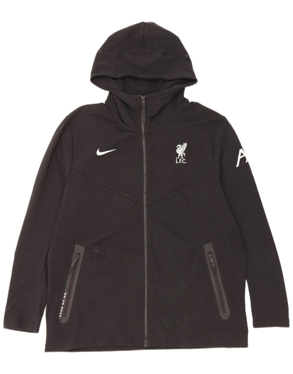 Nike Liverpool - Sudadera con capucha y cremallera para hombre, talla XL, algodón negro