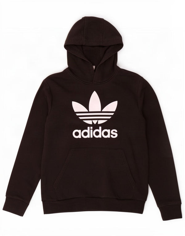 Adidas - Sudadera con capucha para niños, 13-14 años, algodón negro