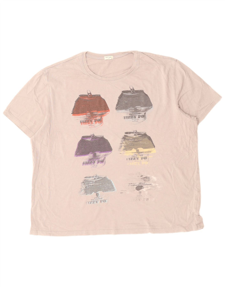 PAUL SMITH Camiseta gráfica para hombre Top grande de algodón gris