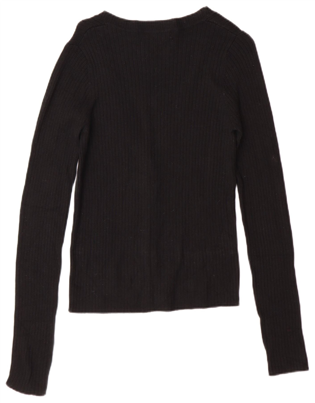 Zara Mujer Cárdigan Suéter UK 12 Medium Rayón Negro