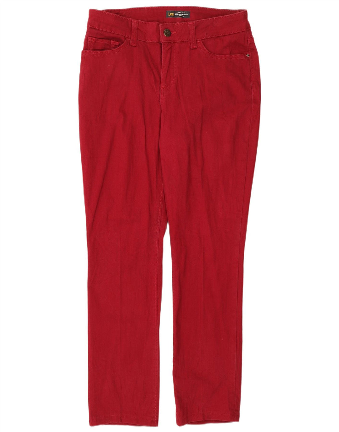 LEE Vaqueros rectos de talle medio para mujer, ajuste regular, talla 6, mediana, W30, L28, color rojo
