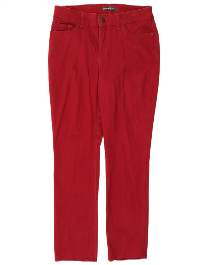 LEE Vaqueros rectos de talle medio para mujer, ajuste regular, talla 6, mediana, W30, L28, color rojo