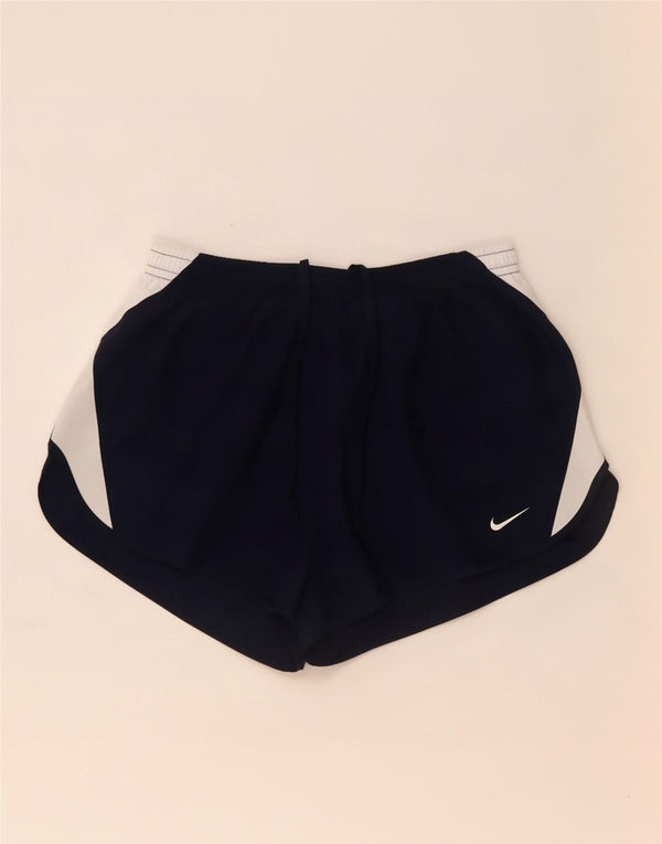 Nike Pantalones cortos deportivos Dri Fit para hombre UK 30/32 XS Azul marino Colorblock Poliéster