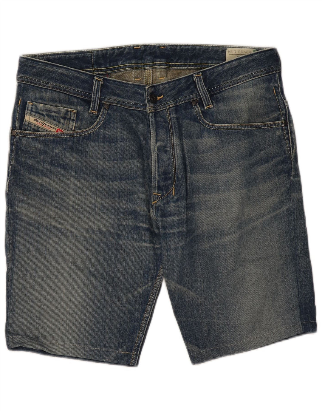 Diesel Hombre Onijo Shorts De Mezclilla W33 Algodón Azul Medio