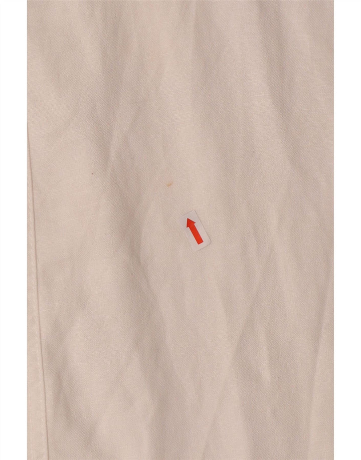 MONSOON Pantalones chinos con corte de bota para mujer UK 12 Medium W32 L31 White Linen