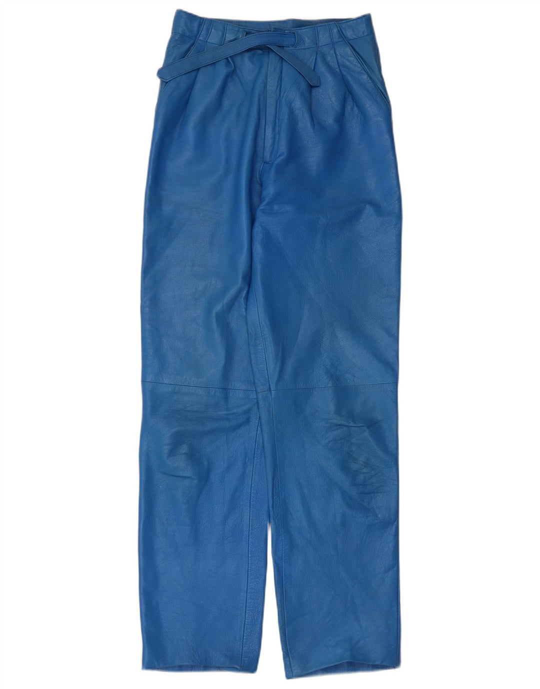Vintage mujer pegged pantalones de cuero IT 44 Medio W26 L30 Azul