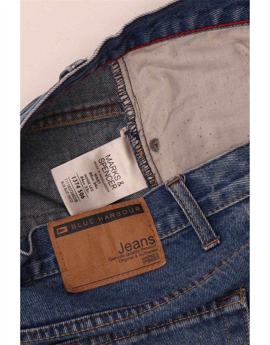 Marks & Spencer Vaqueros rectos Blue Harbor para hombre W34 L33 Algodón
