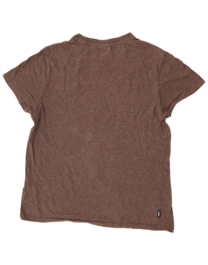 Superdry Hombre Camiseta Top XL Algodón Marrón