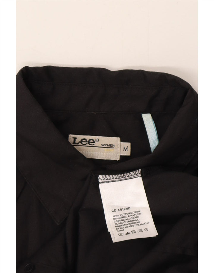 Lee Camisa de manga corta para mujer UK 44 Mediana Algodón negro