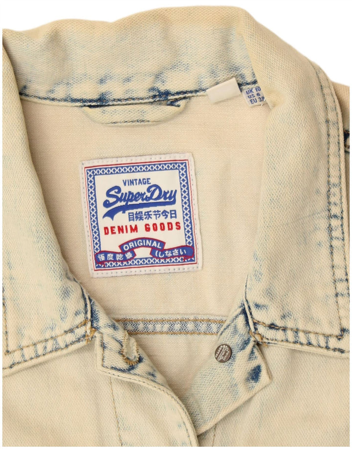 SUPERDRY Chaqueta vaquera para mujer UK 10 Small Beige Cotton