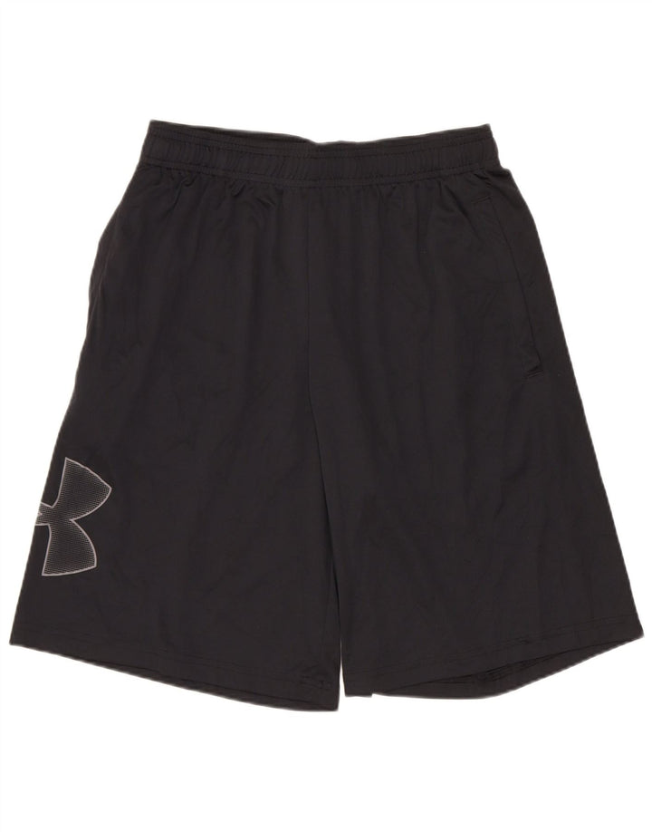 UNDER ARMOUR Pantalones cortos deportivos con estampado Heat Gear para hombre, poliéster negro pequeño