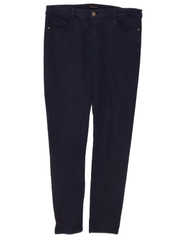 Massimo Dutti Pantalones Casuales Pitillo Mujer EU 42 Large W32 L30 Azul Marino