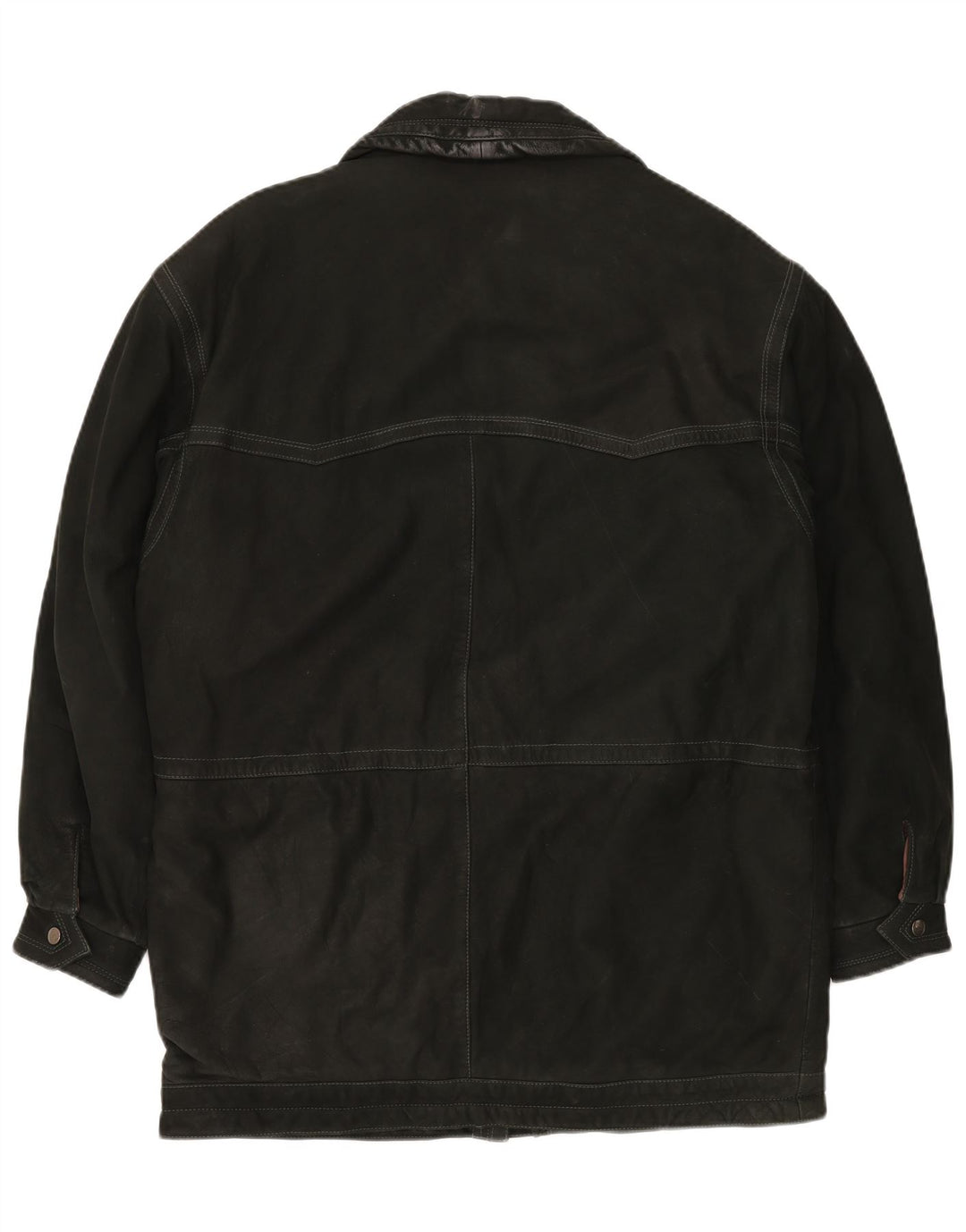 VINTAGE Abrigo de cuero para hombre IT 52 XL Cuero negro