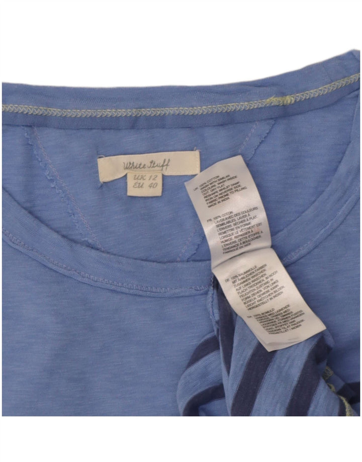White Stuff Camiseta para mujer Top UK 40 Algodón a rayas azul medio
