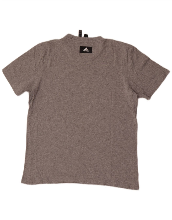 Adidas Hombre Camiseta Gráfica Top Gris Medio